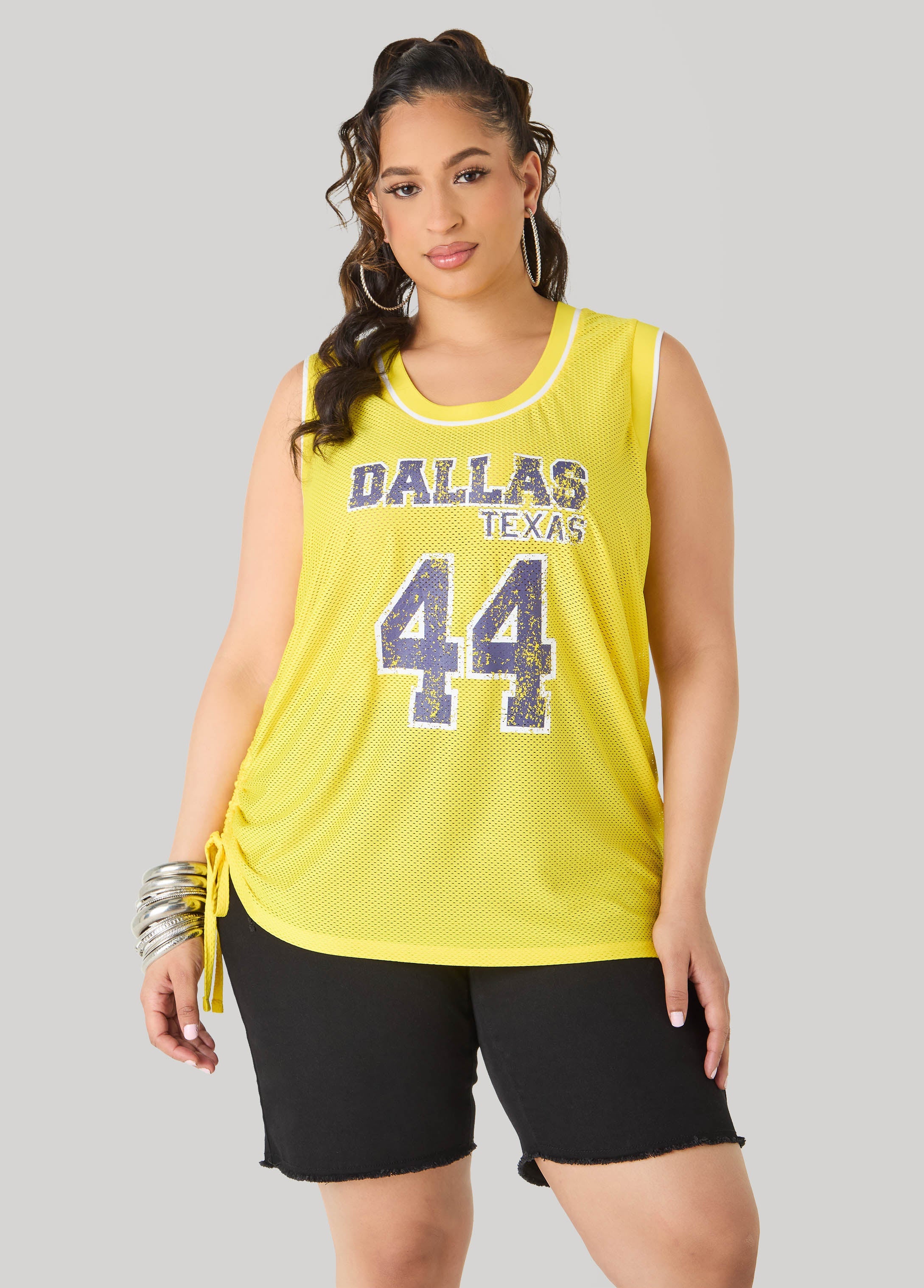 Drawstring Basketball Jersey Orange | Ashley Stewart