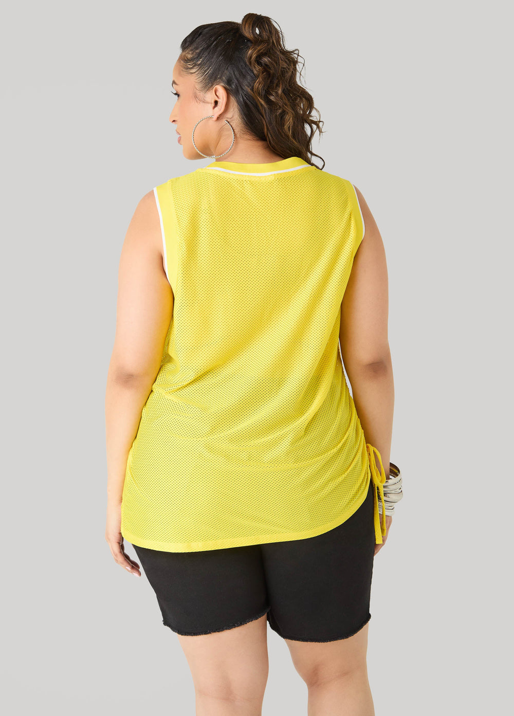 Drawstring Basketball Jersey Orange | Ashley Stewart