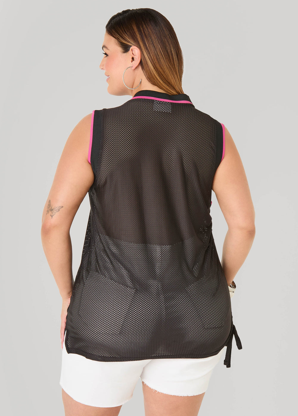 Drawstring Basketball Jersey Orange | Ashley Stewart