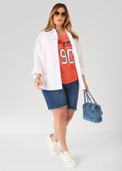 Drawstring Basketball Jersey Orange | Ashley Stewart