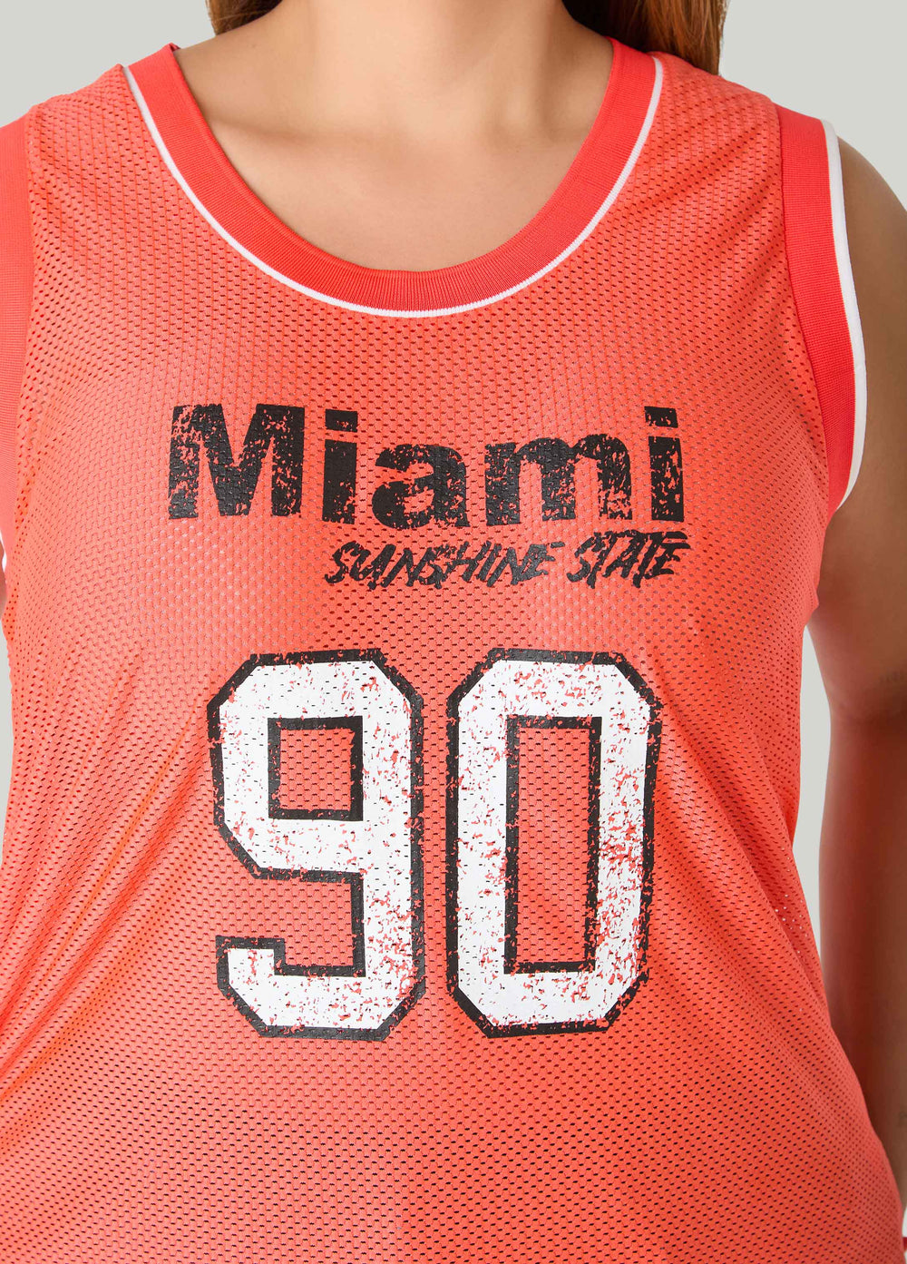 Drawstring Basketball Jersey Orange | Ashley Stewart