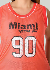 Drawstring Basketball Jersey Orange | Ashley Stewart