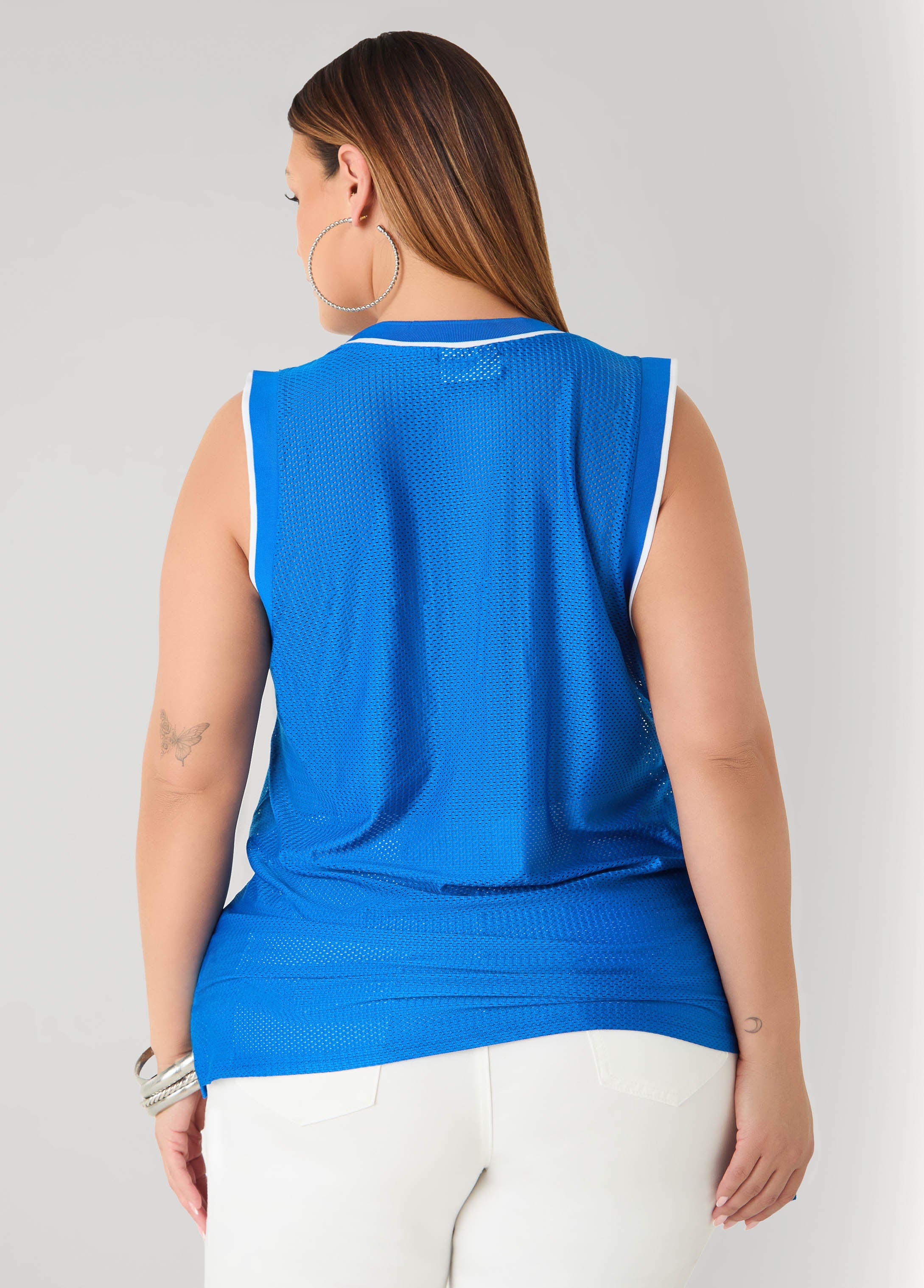 Drawstring Basketball Jersey Orange | Ashley Stewart