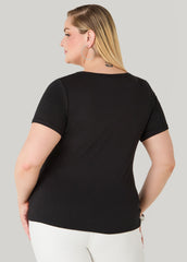 Just Be Jealous Crystal Tee Black | Ashley Stewart