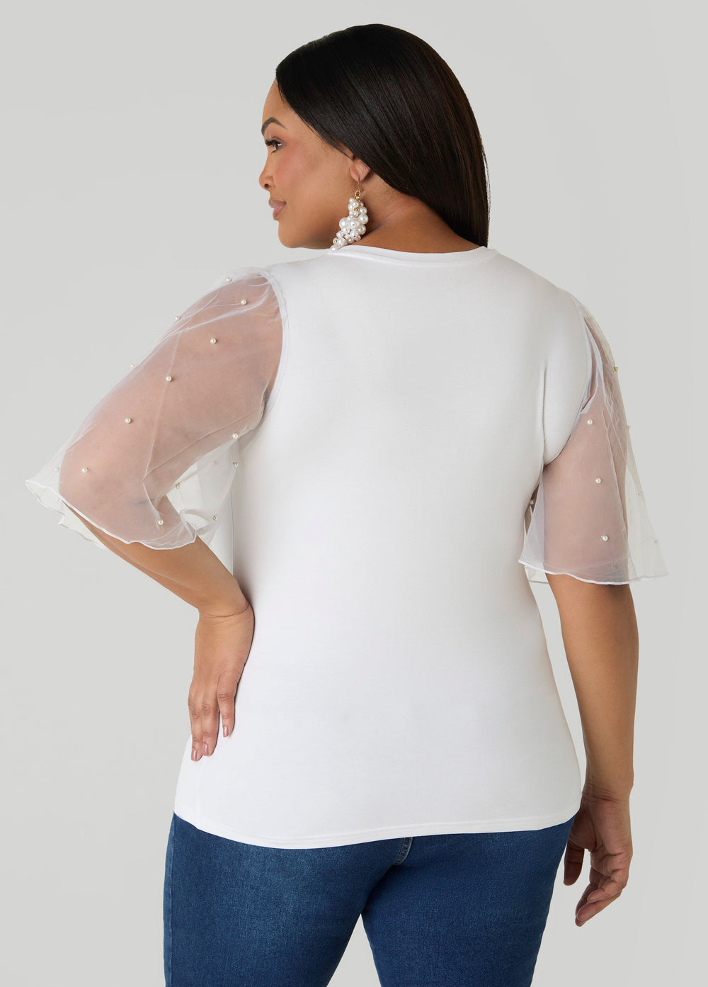 Island Vibes Paneled Graphic Tee White | Ashley Stewart