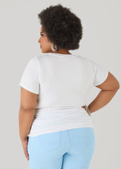 Necklace Graphic Tee White | Ashley Stewart