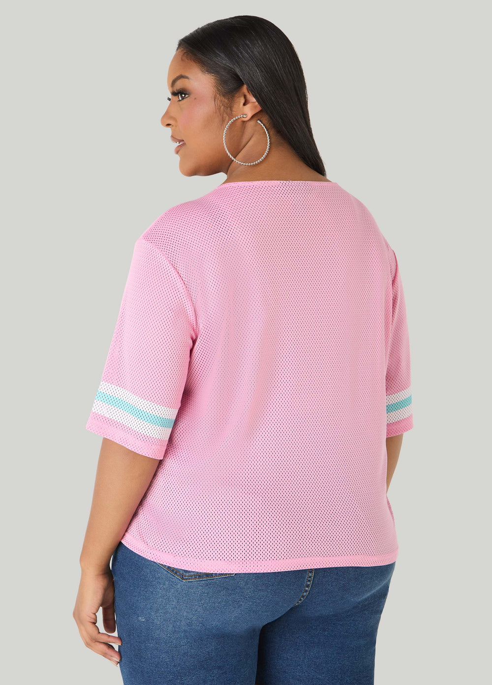 Miami Lace Trimmed Jersey Pink | Ashley Stewart