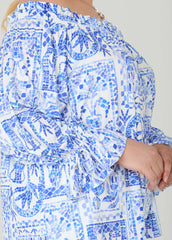 Off The Shoulder Tile Print Top Multi | Ashley Stewart