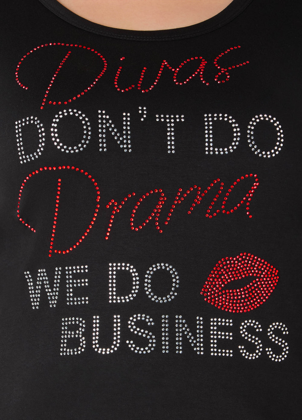 Divas Dont Do Drama Crystal Tee Black | Ashley Stewart
