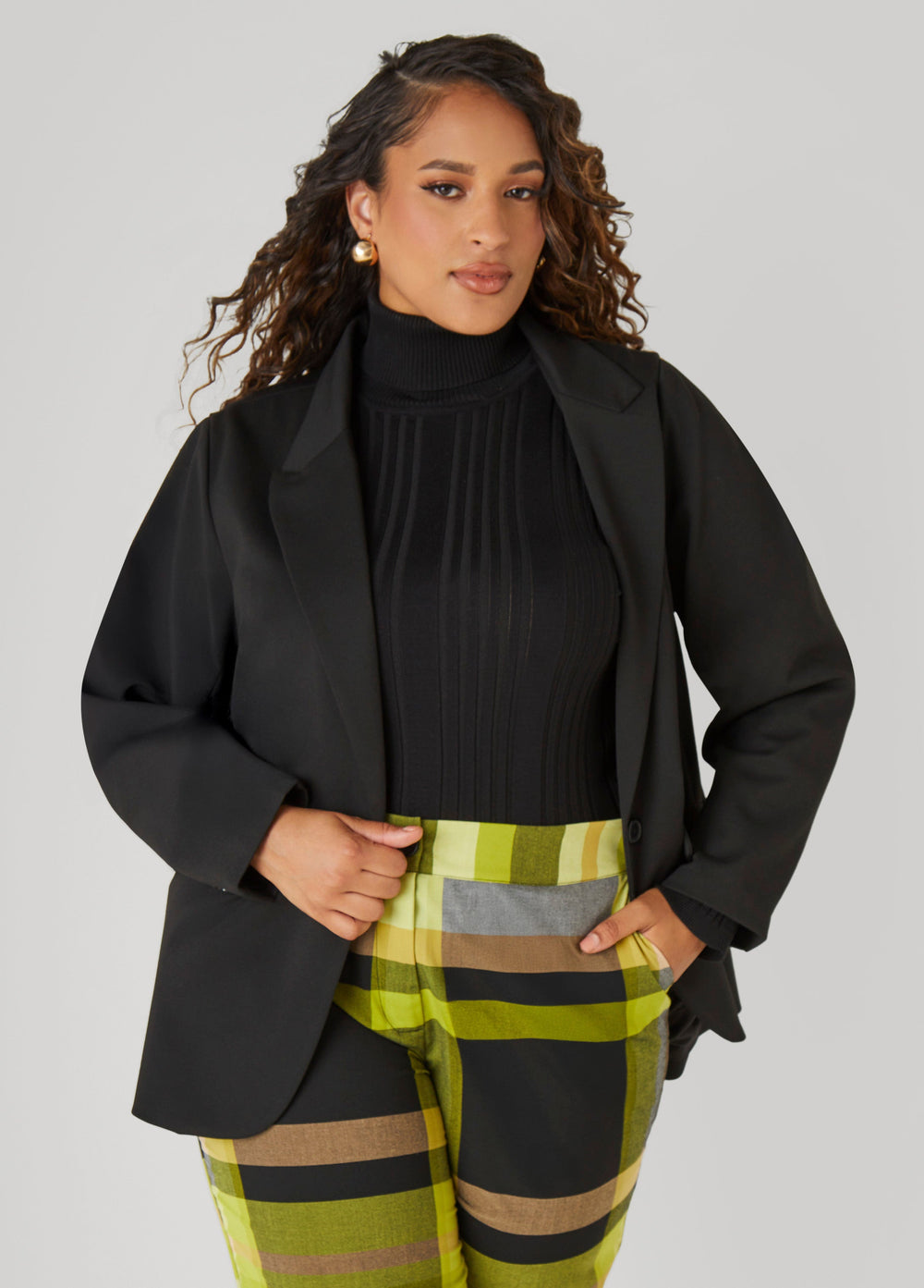 Turtleneck Ribbed Knit Sweater White | Ashley Stewart