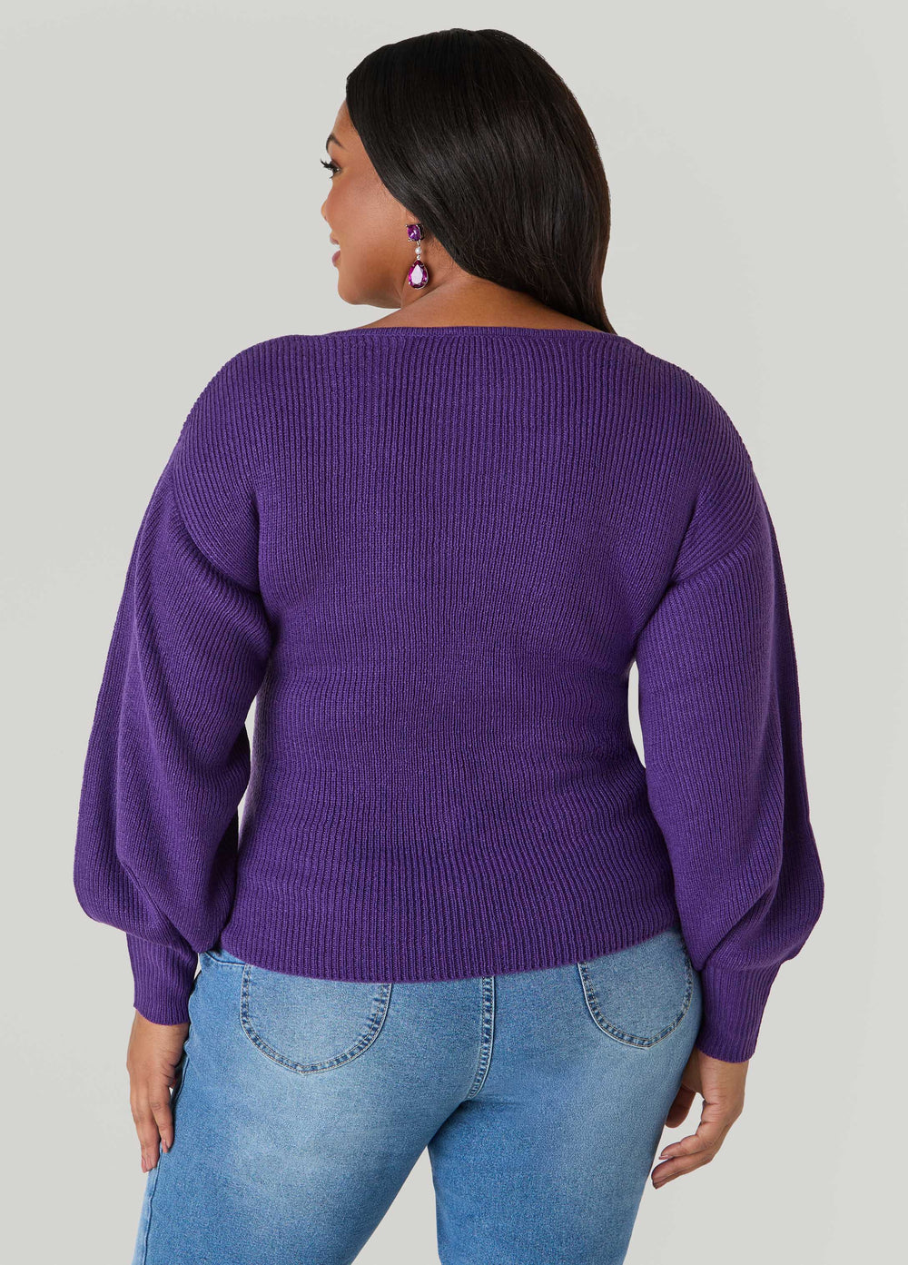 Crisscross Sweater Black | Ashley Stewart