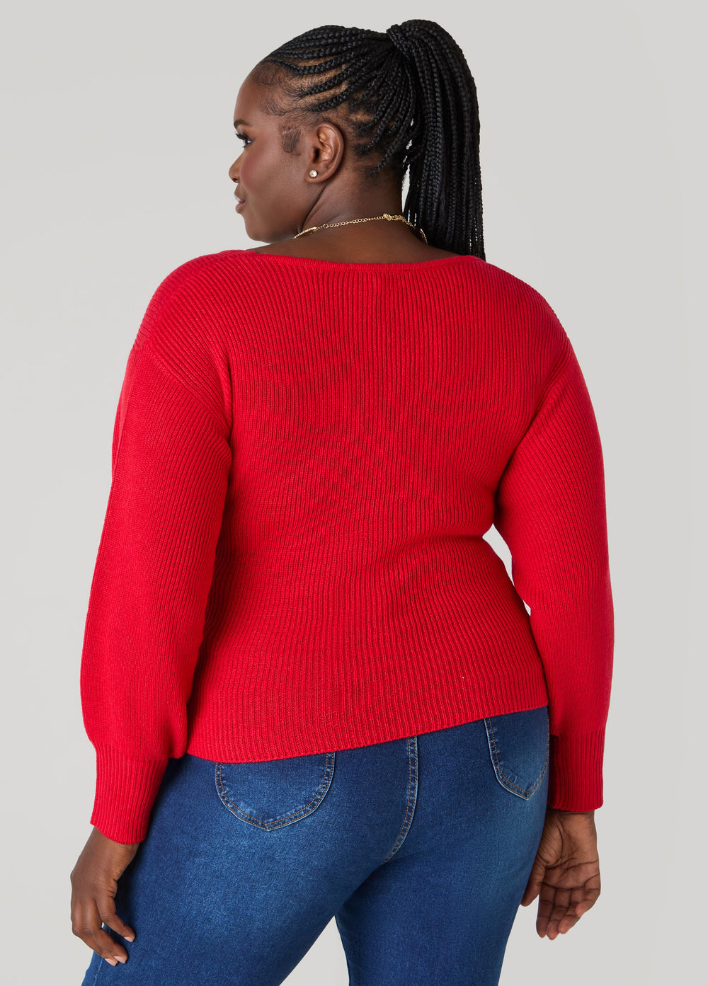 Crisscross Sweater Black | Ashley Stewart