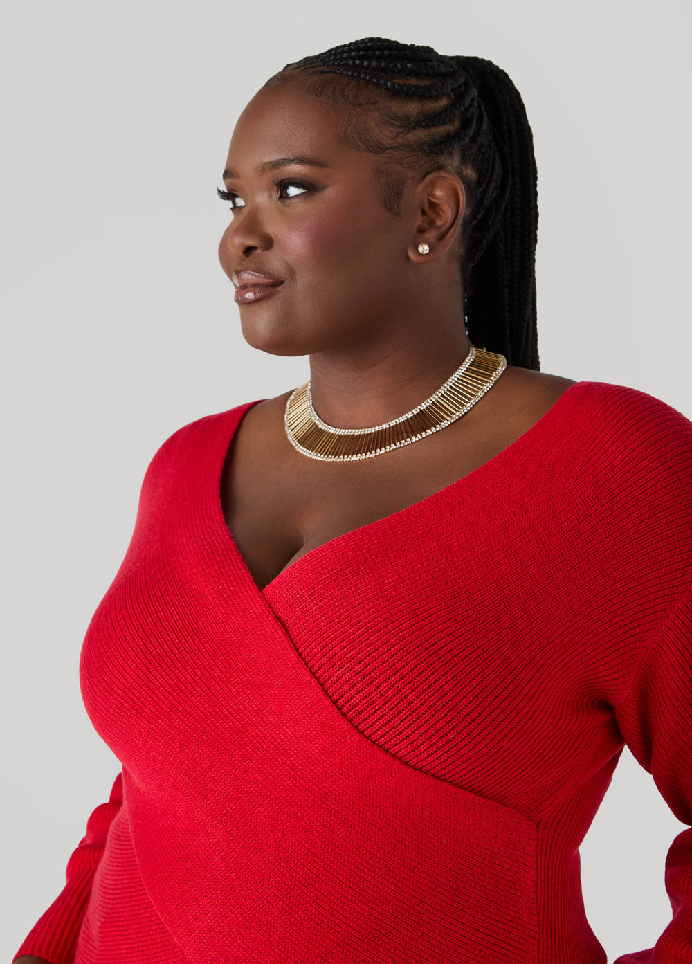 Crisscross Sweater Black | Ashley Stewart