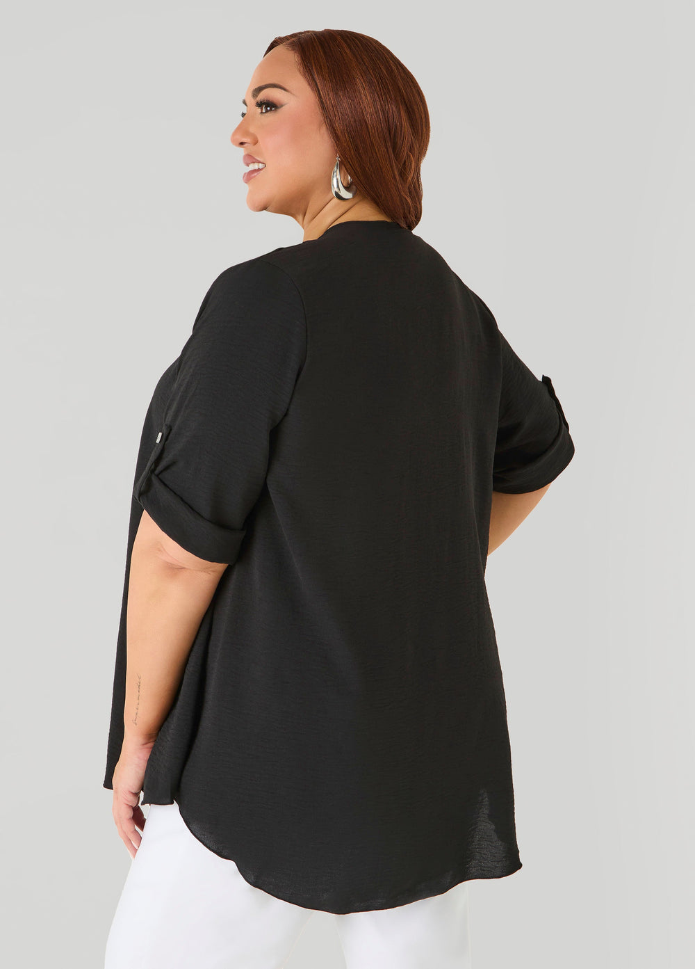 Textured Open Front Kimono Blue | Ashley Stewart