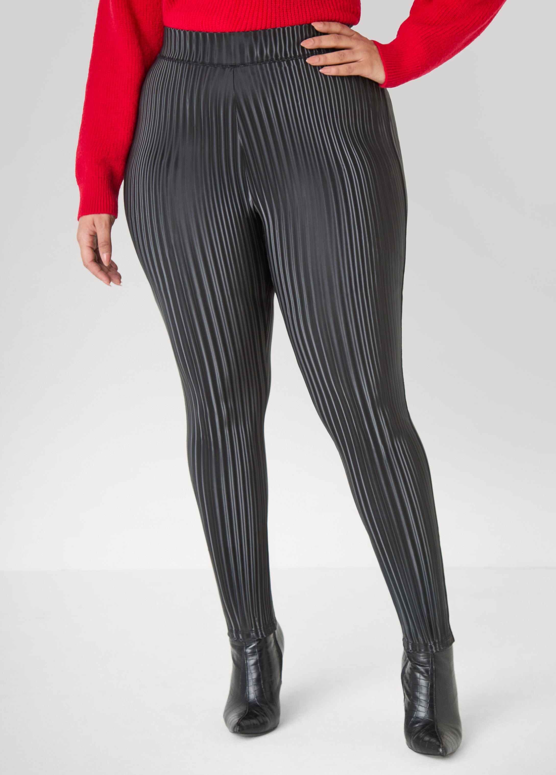 Striped Liquid Leggings PETUNIA | Ashley Stewart