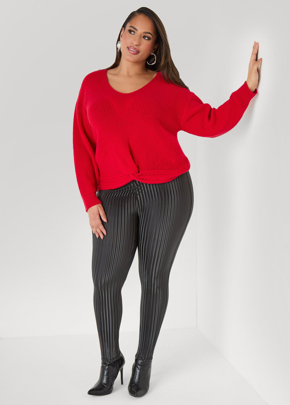 Striped Liquid Leggings PETUNIA | Ashley Stewart