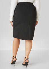 Pull On Ponte Skirt Black | Ashley Stewart