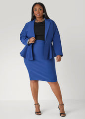 Millennium Slip On Skirt Navy Peony | Ashley Stewart