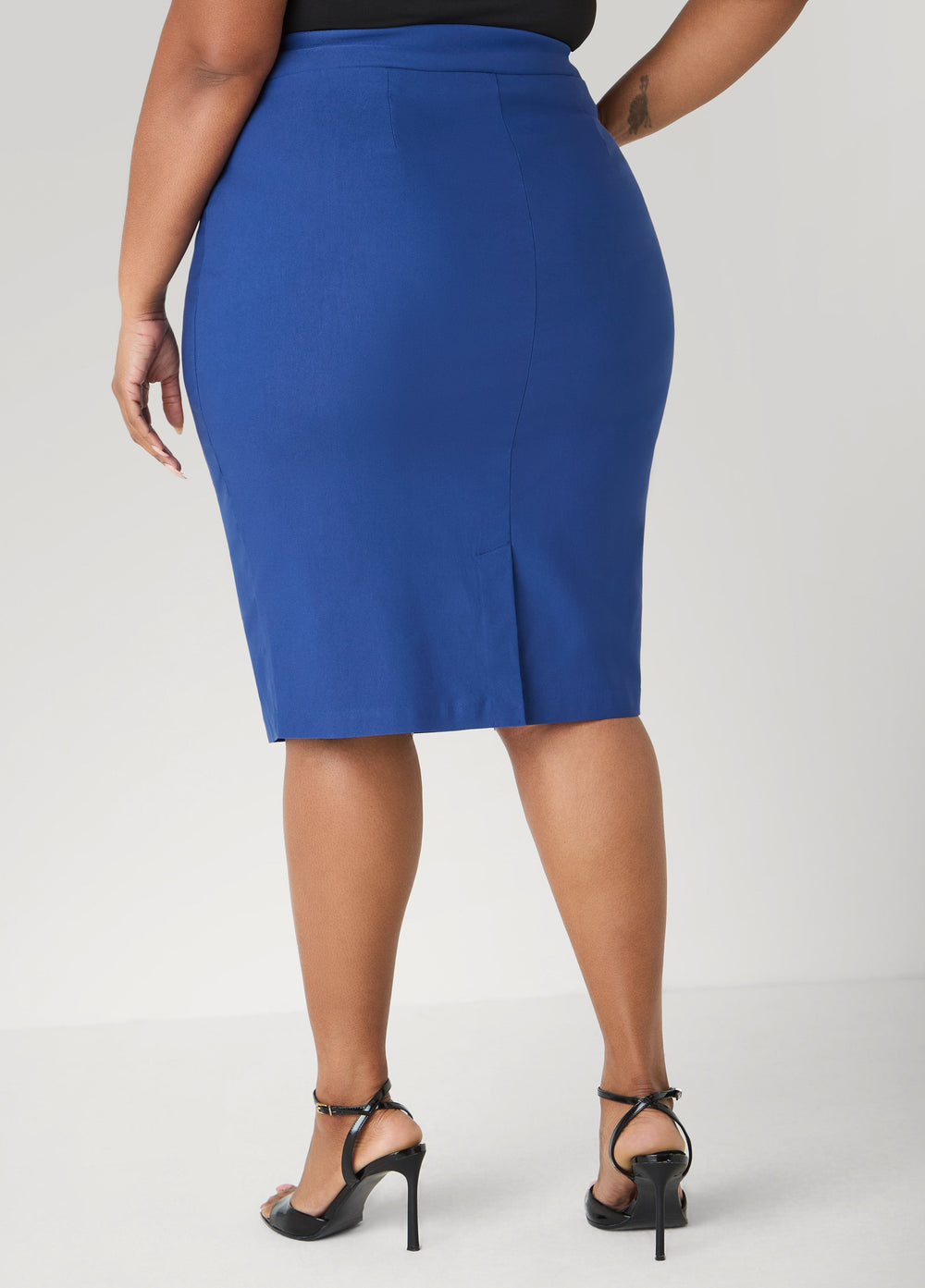 Millennium Slip On Skirt Navy Peony | Ashley Stewart