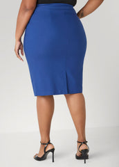 Millennium Slip On Skirt Navy Peony | Ashley Stewart