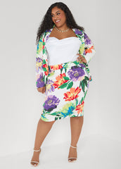 Millennium Floral Print Skirt Pansy | Ashley Stewart