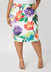 Millennium Floral Print Skirt Pansy | Ashley Stewart