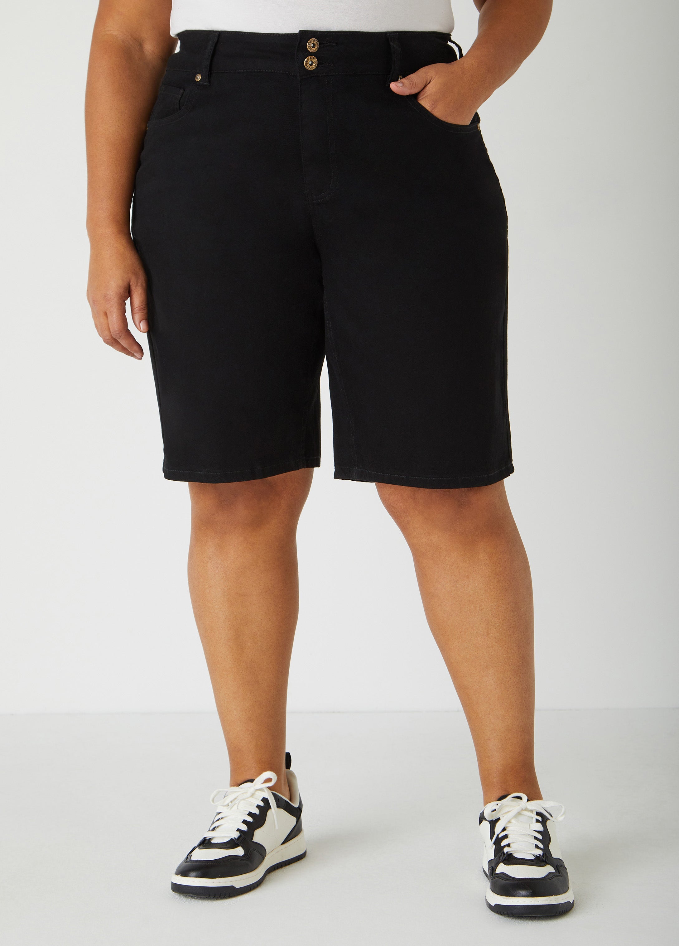 Plus Size Jean Shorts Plus Size Mid Rise Denim Shorts Lt Sky Blue | Ashley Stewart