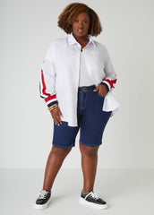 Plus Size Jean Shorts Plus Size Mid Rise Denim Shorts Lt Sky Blue | Ashley Stewart