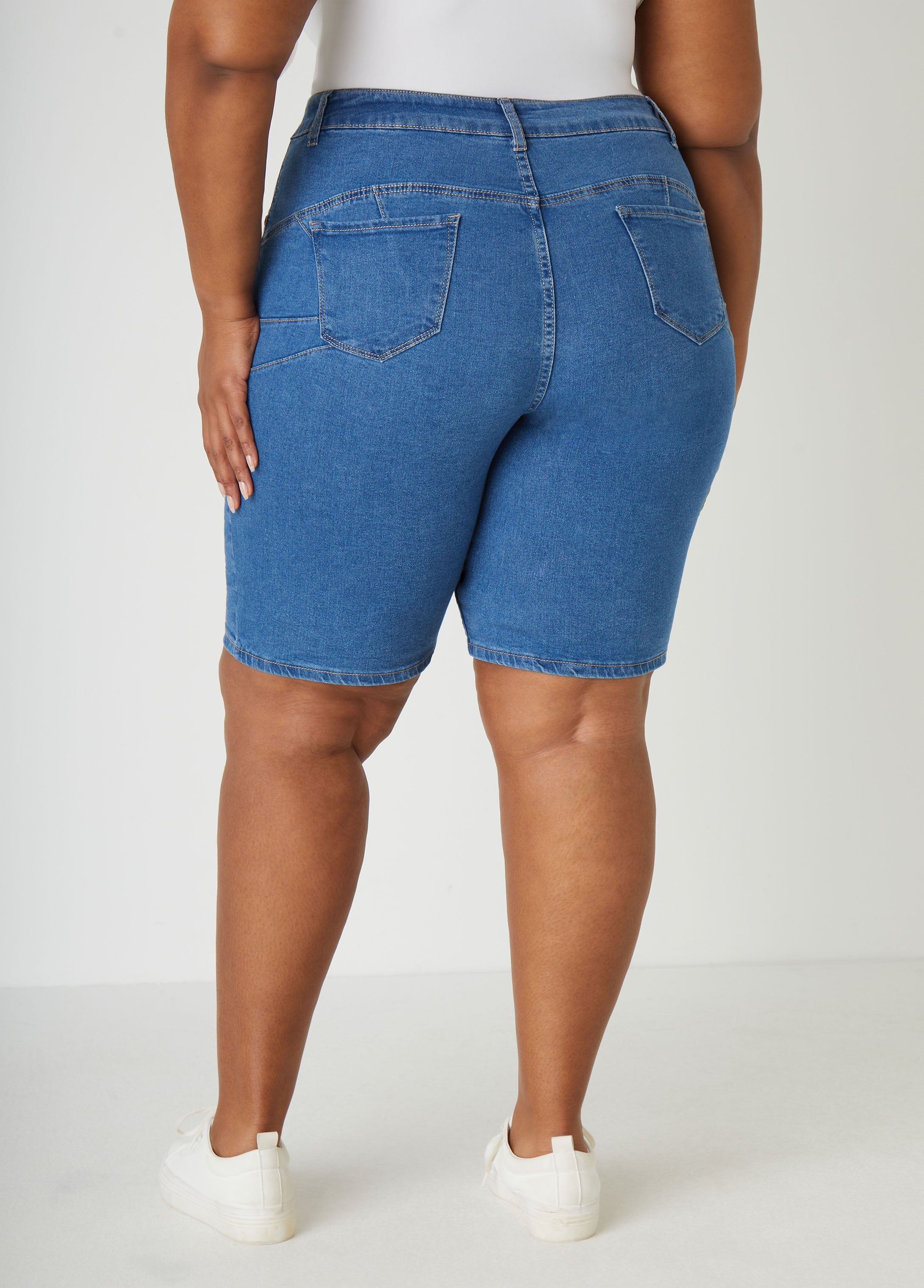 Plus Size Jean Shorts Plus Size Mid Rise Denim Shorts Lt Sky Blue | Ashley Stewart