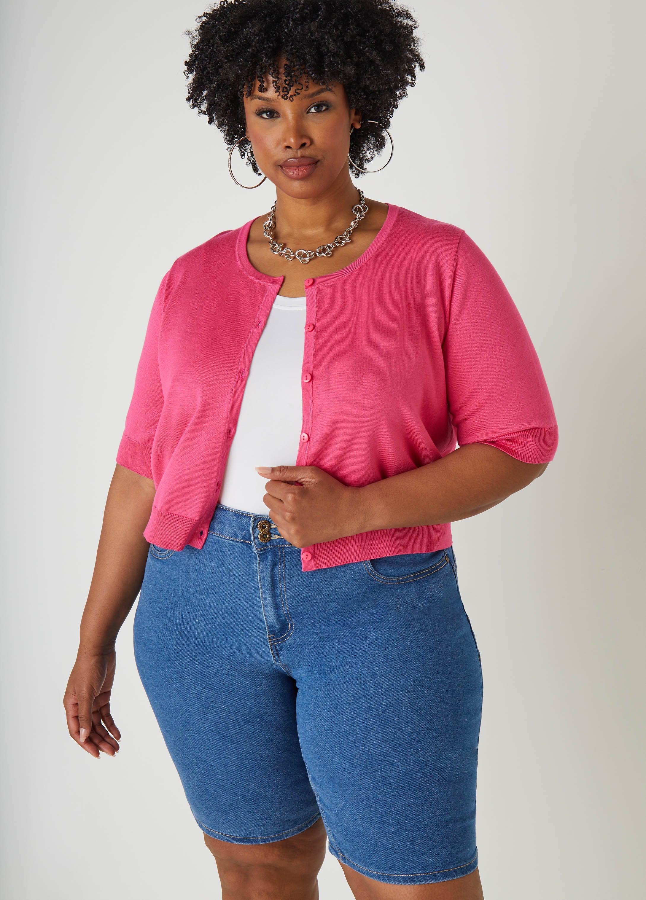 Plus Size Jean Shorts Plus Size Mid Rise Denim Shorts Lt Sky Blue | Ashley Stewart