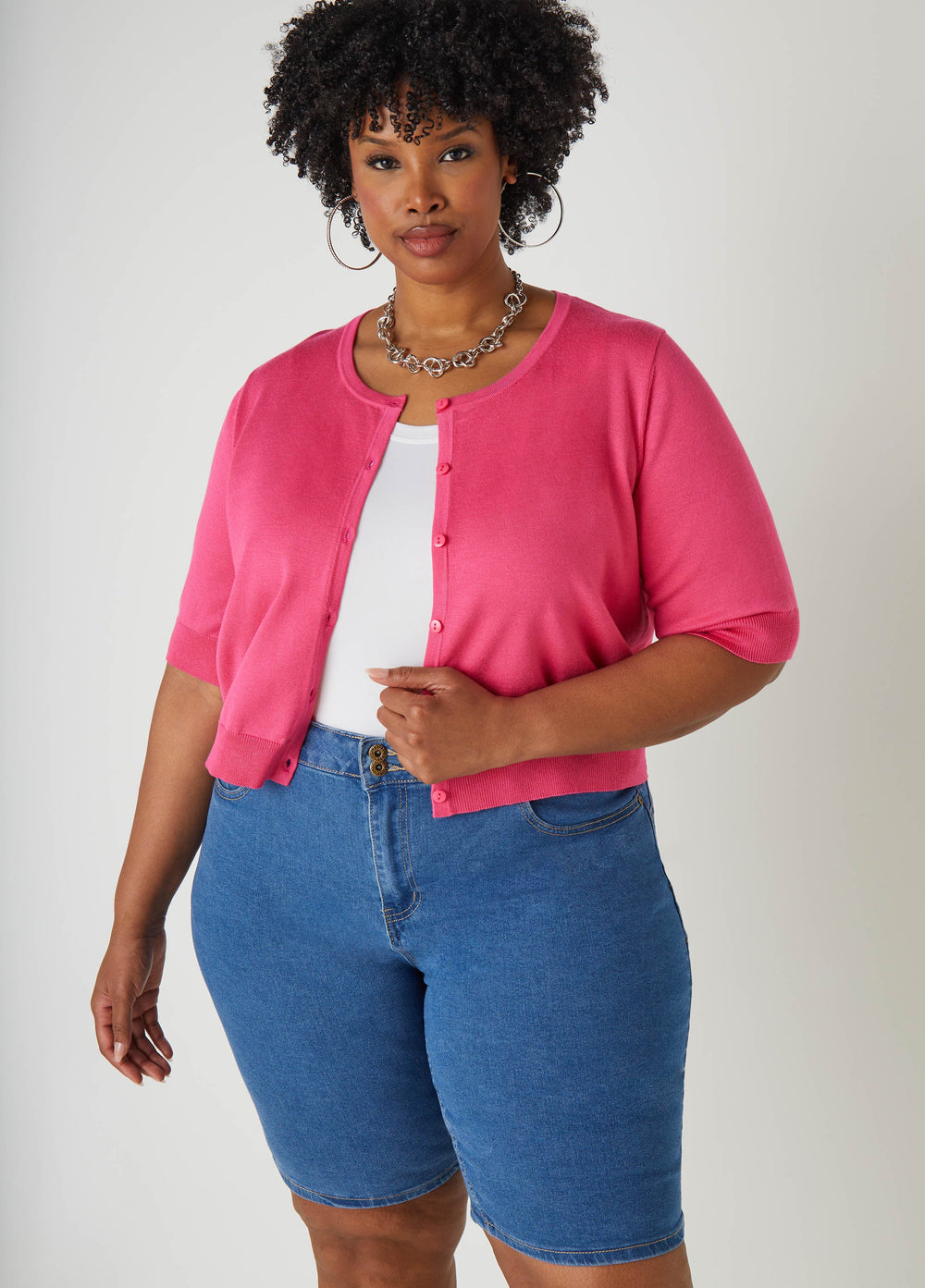 Plus Size Jean Shorts Plus Size Mid Rise Denim Shorts Lt Sky Blue | Ashley Stewart