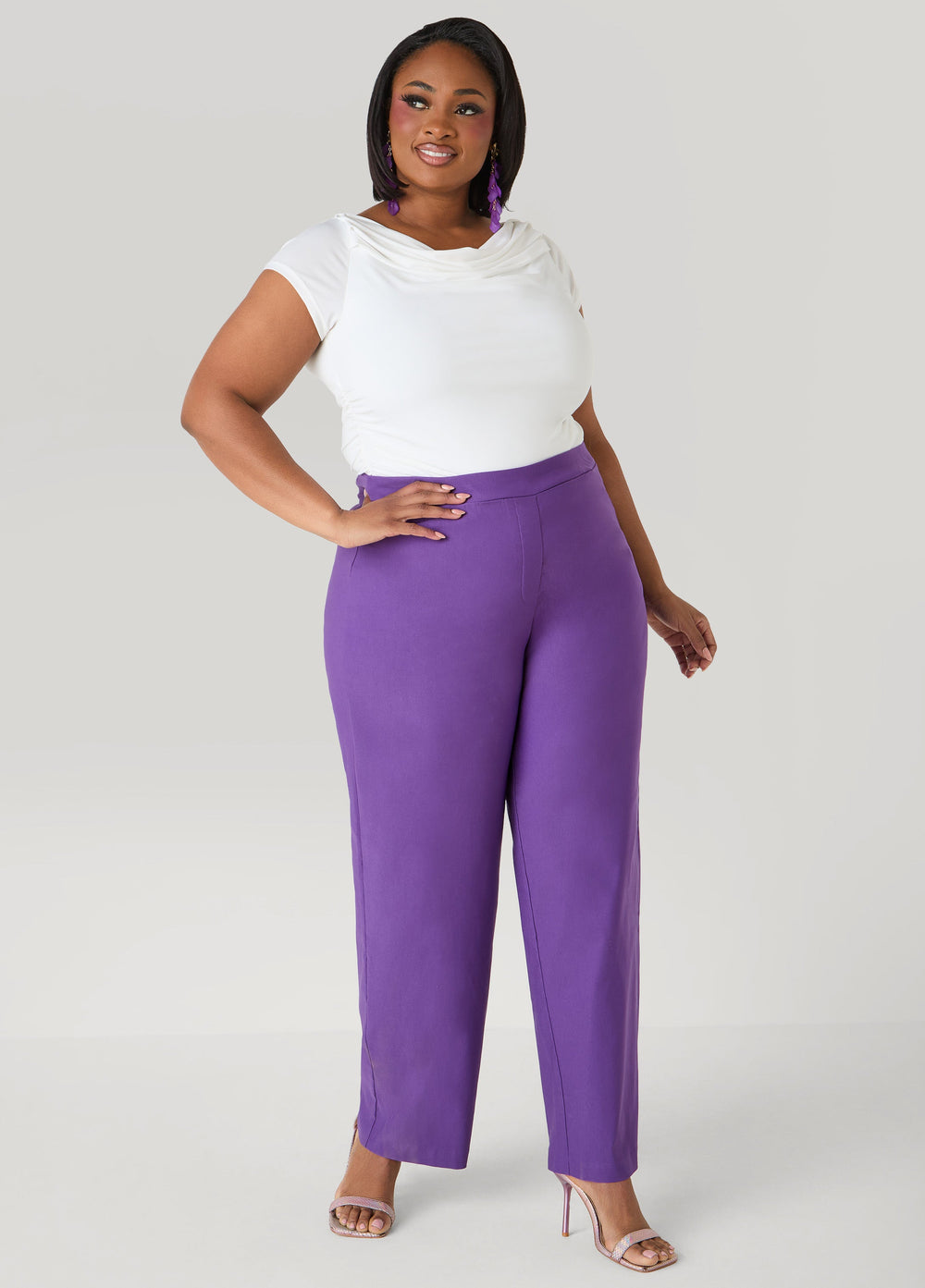 Millennium Twill Trousers Pansy | Ashley Stewart