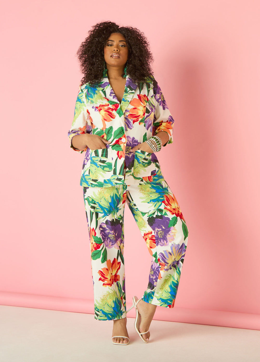 Millennium Floral Print Trousers Pansy | Ashley Stewart