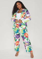 Millennium Floral Print Trousers Pansy | Ashley Stewart