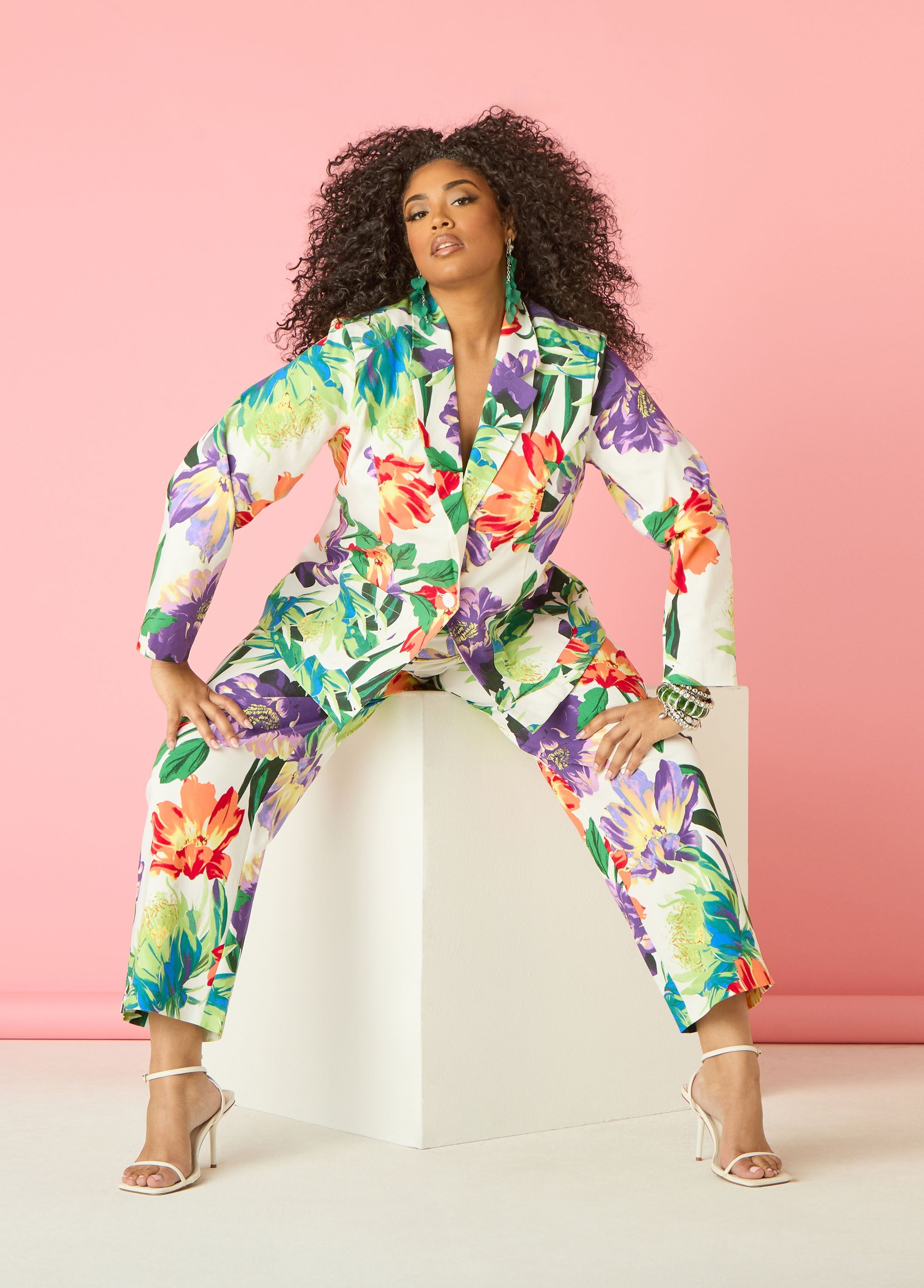 Millennium Floral Print Trousers Pansy | Ashley Stewart