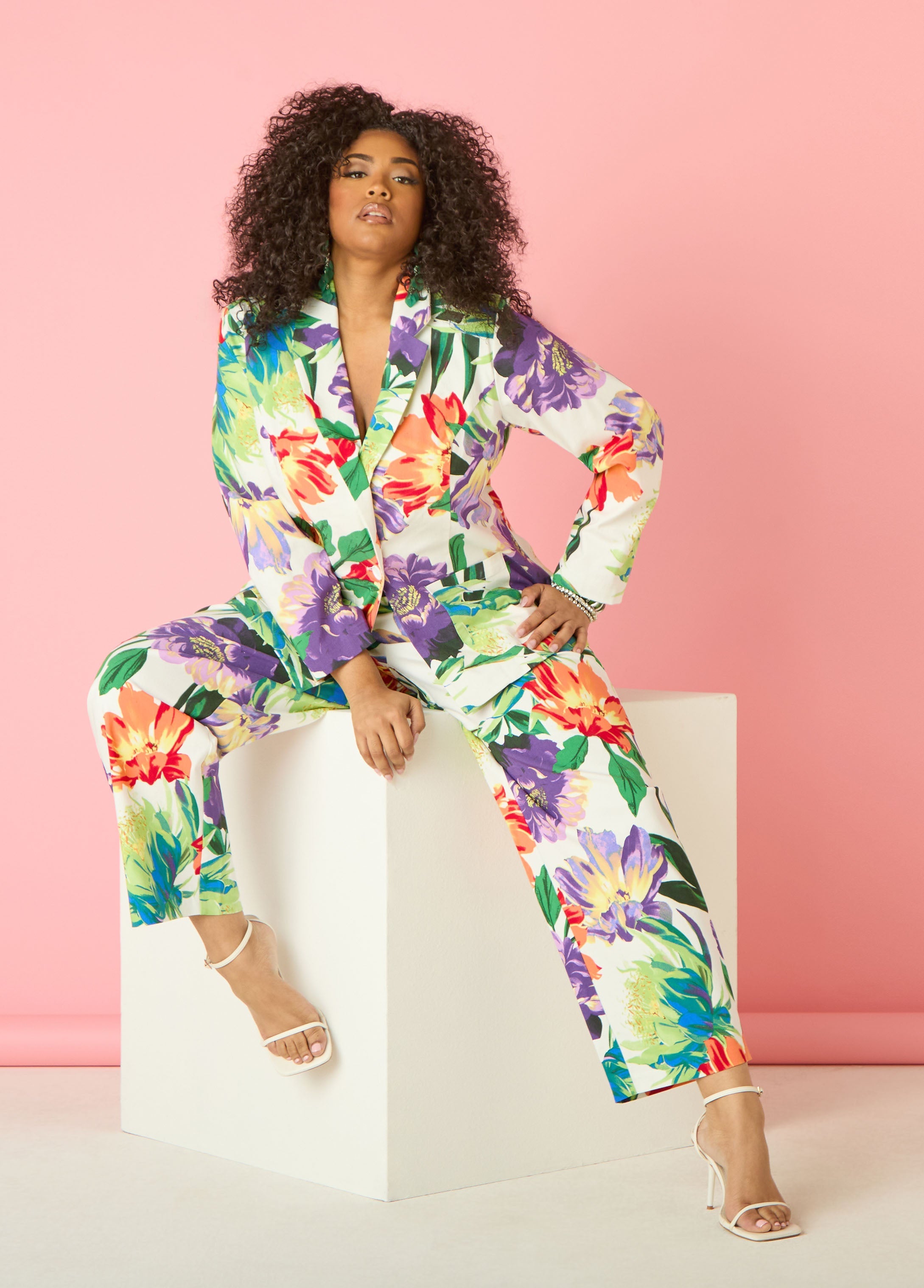Millennium Floral Print Trousers Pansy | Ashley Stewart