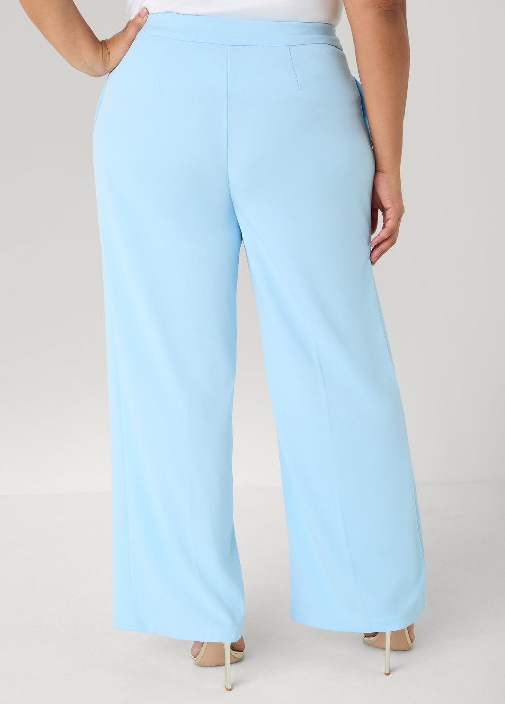 Pull On Straight Leg Pants POWDER BLUE | Ashley Stewart