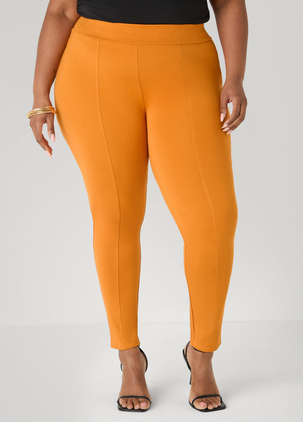 Seamed High Rise Leggings Desert Sun | Ashley Stewart