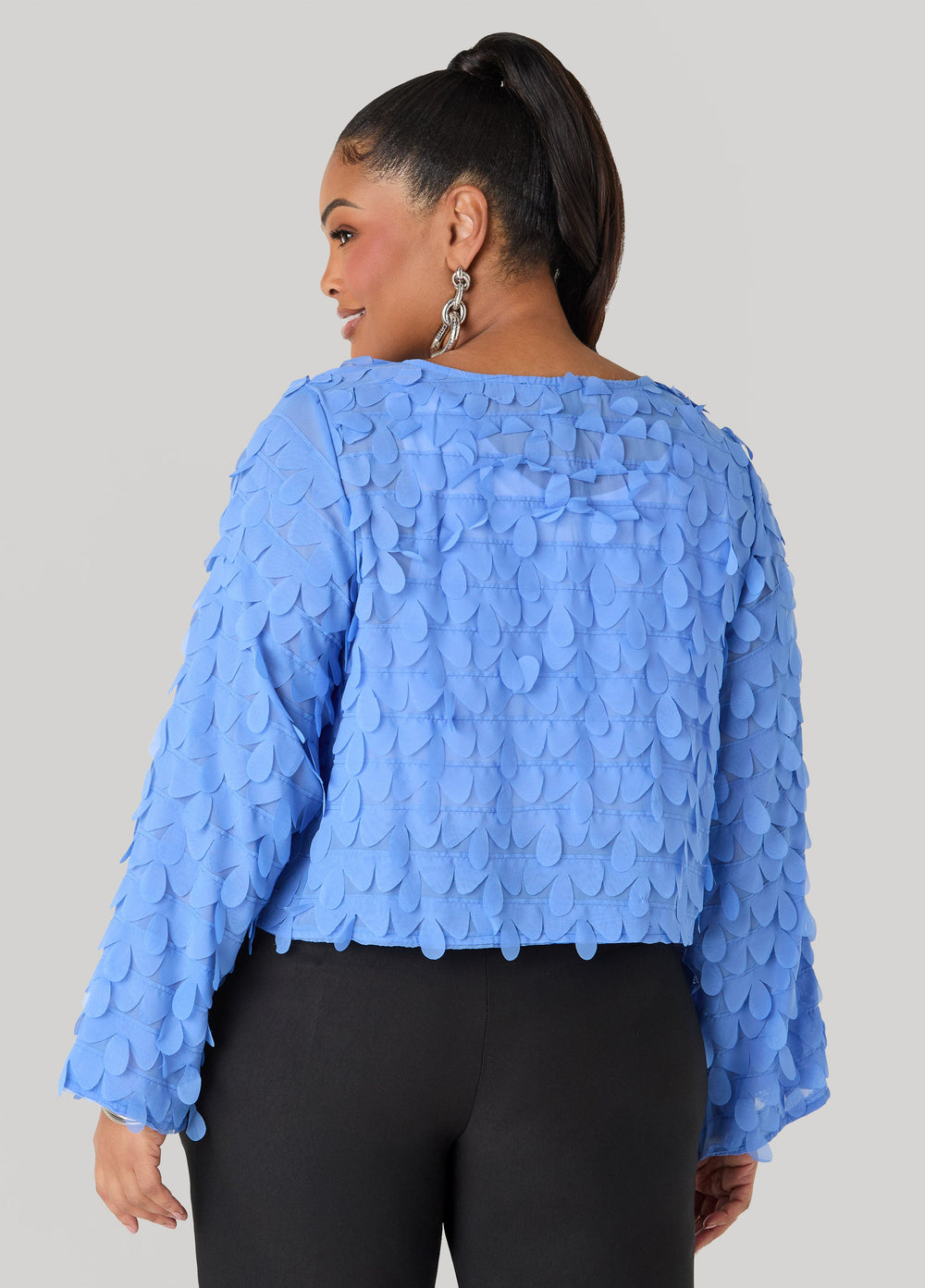 Cropped Petal Jacket Macaw Green | Ashley Stewart