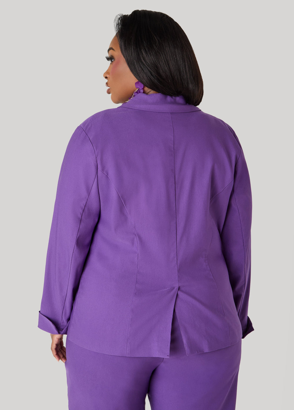 Millennium Cuffed Blazer Pansy | Ashley Stewart