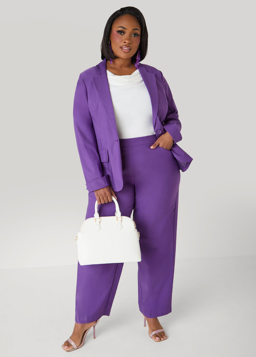 Millennium Cuffed Blazer Pansy | Ashley Stewart