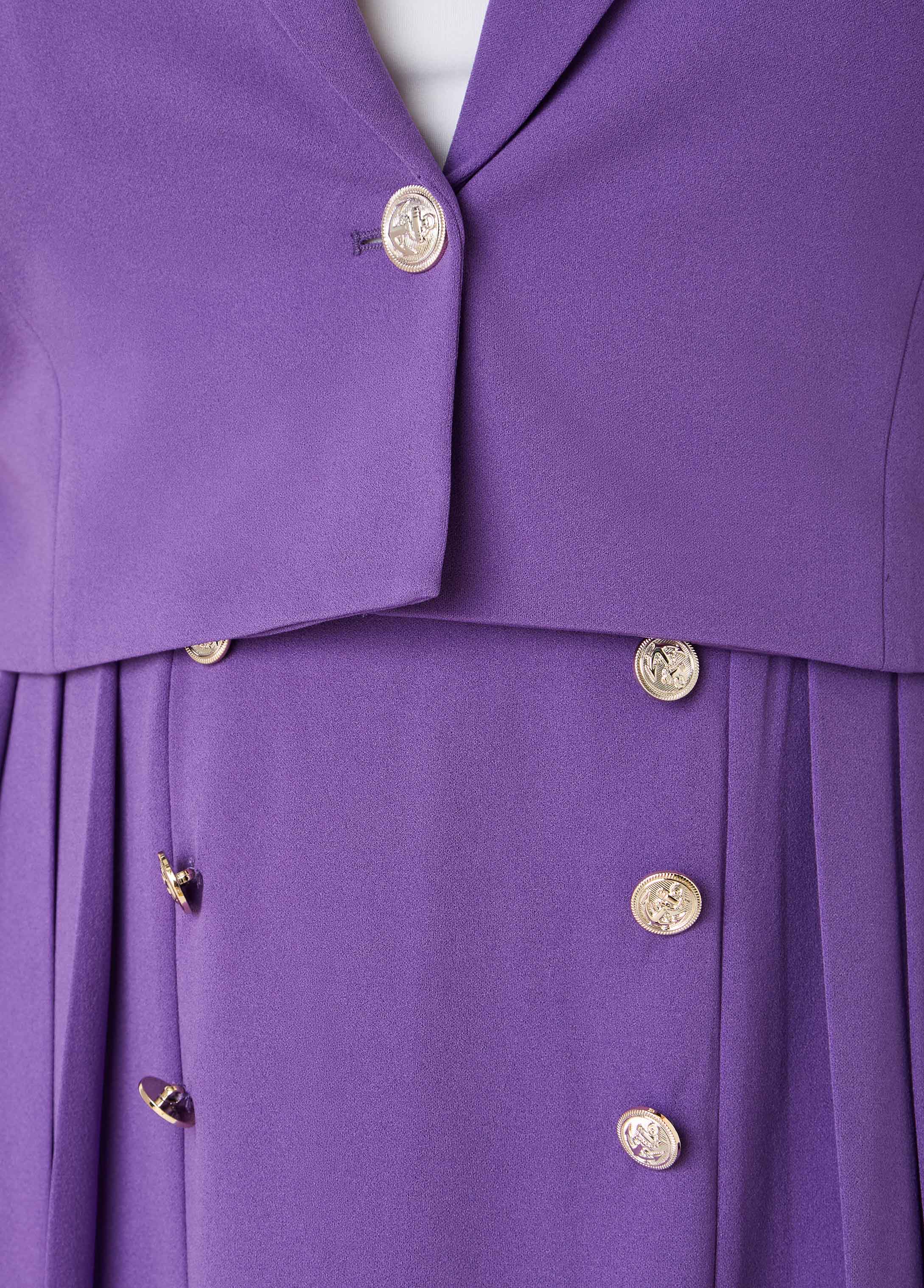Cropped Button Front Blazer Pansy | Ashley Stewart