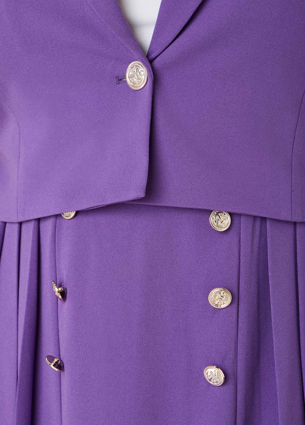 Cropped Button Front Blazer Pansy | Ashley Stewart