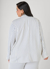 Pinstriped Blazer Turtledove | Ashley Stewart