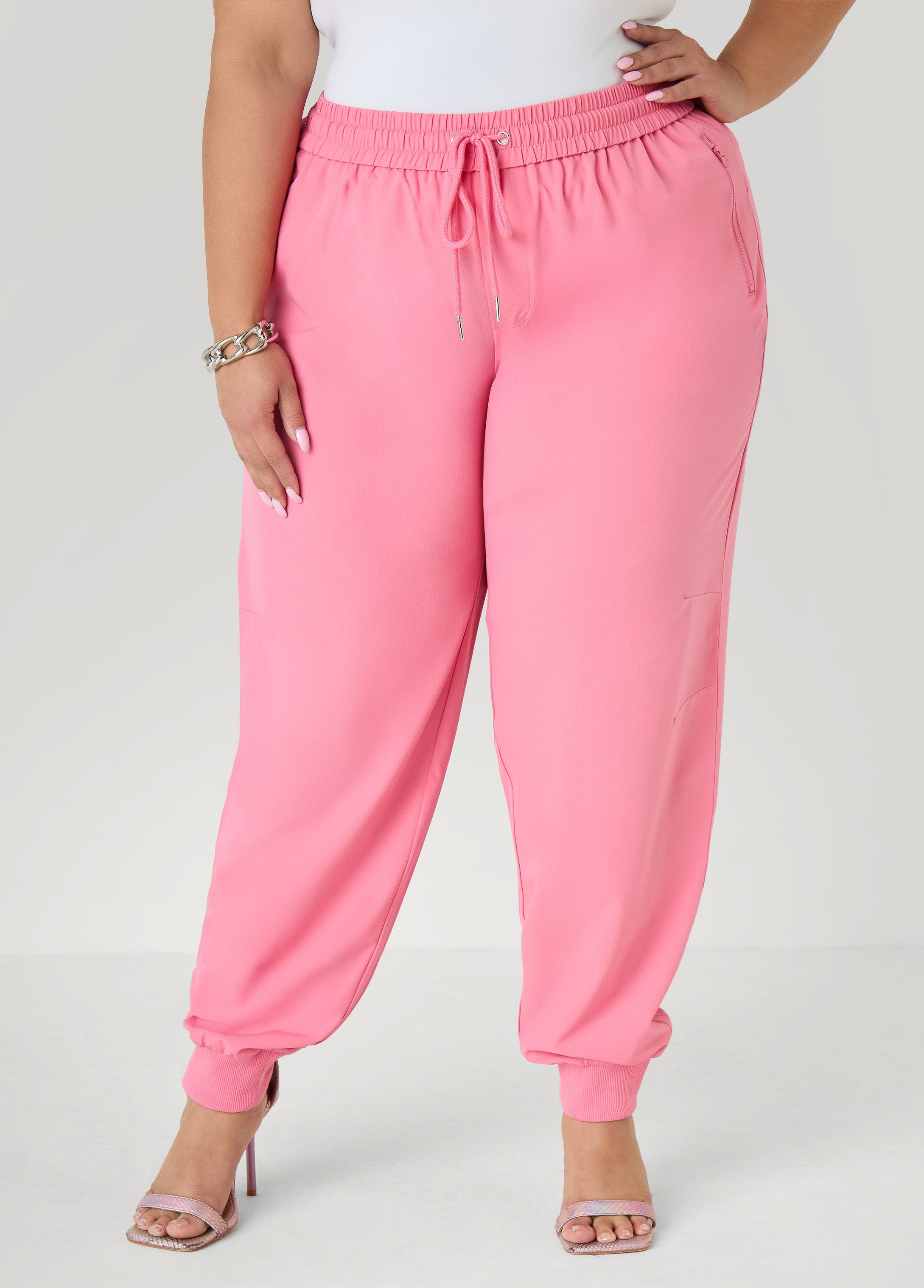 Drawstring Mid Rise Joggers Amazon | Ashley Stewart