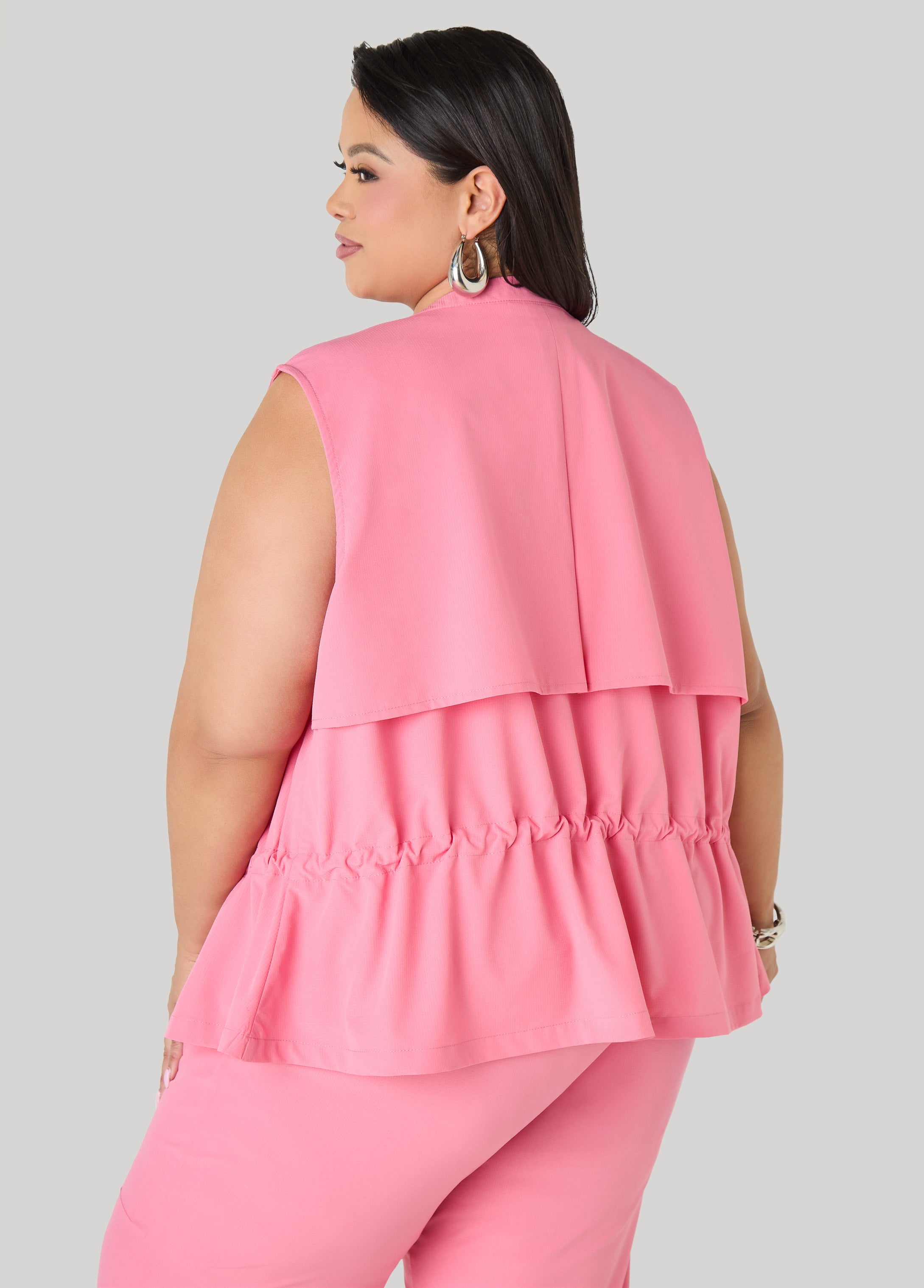 Storm Flap Drawstring Waist Vest Amazon | Ashley Stewart