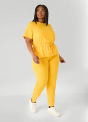 Ankle Zip Joggers Spectra Yellow | Ashley Stewart