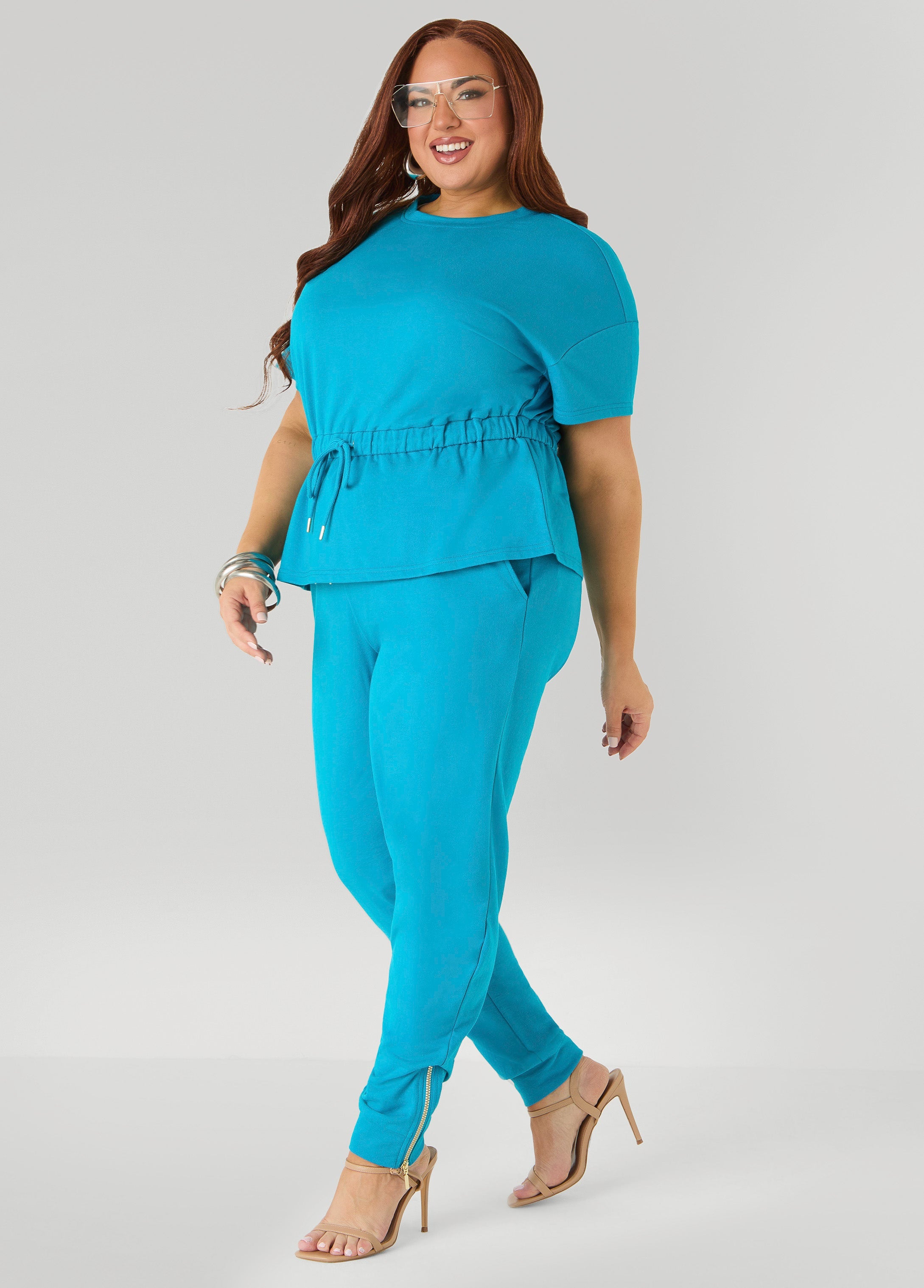Drawstring Peplum Sweatshirt Spectra Yellow | Ashley Stewart