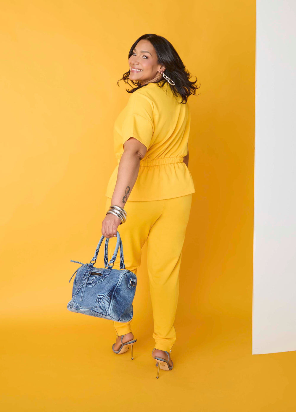 Drawstring Peplum Sweatshirt Spectra Yellow | Ashley Stewart