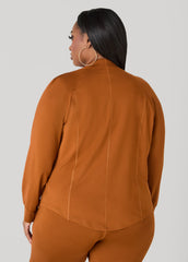 Zip Front Track Jacket Caramel Cafe | Ashley Stewart